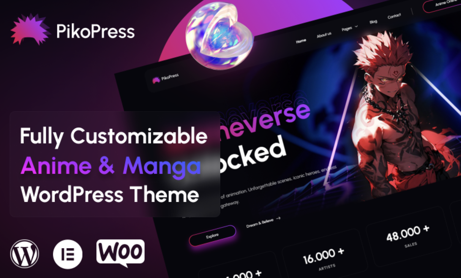 PikoPress - Anime and Manga WordPress Theme