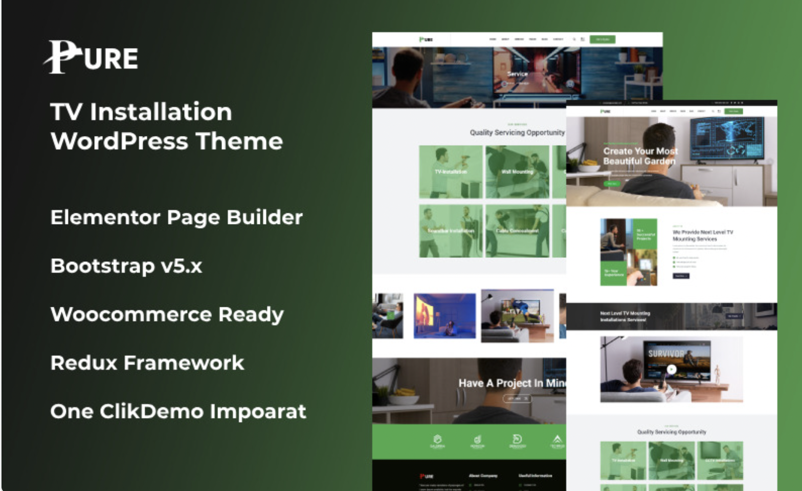 Pure - Tv Installation Wordpress Theme WordPress Theme