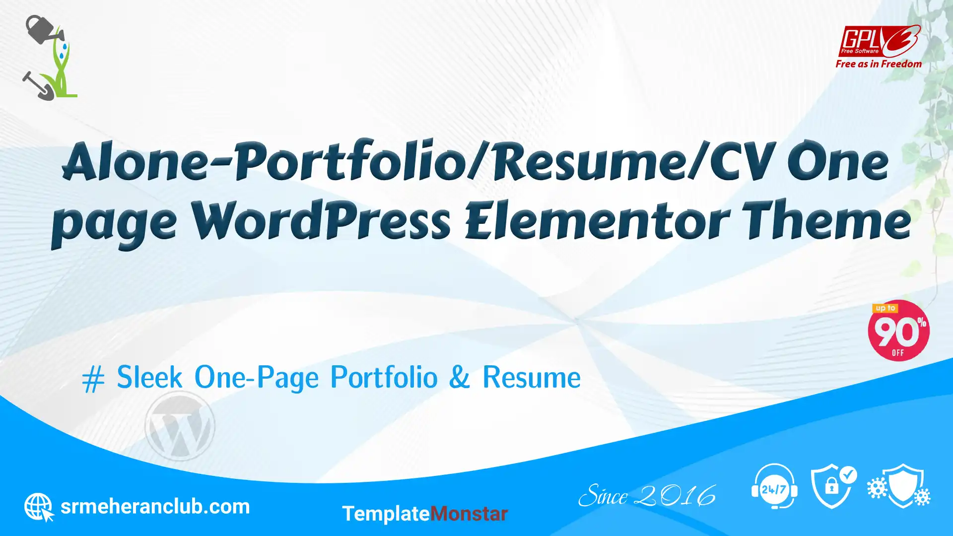 Alone-Portfolio/Resume/CV One page WordPress Elementor Theme — Theme by Templatemonster