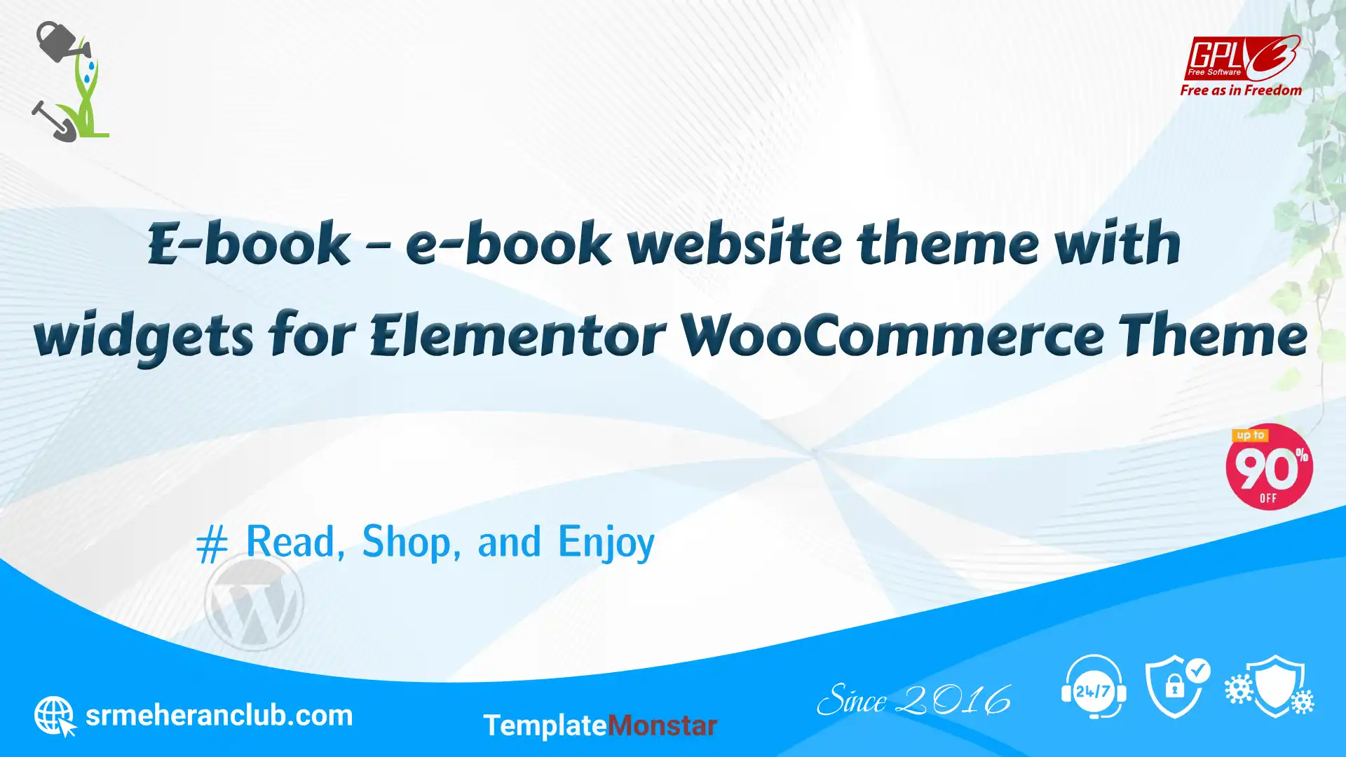 E-book – e-book website theme with widgets for Elementor WooCommerce Theme — Theme by Templatemonster