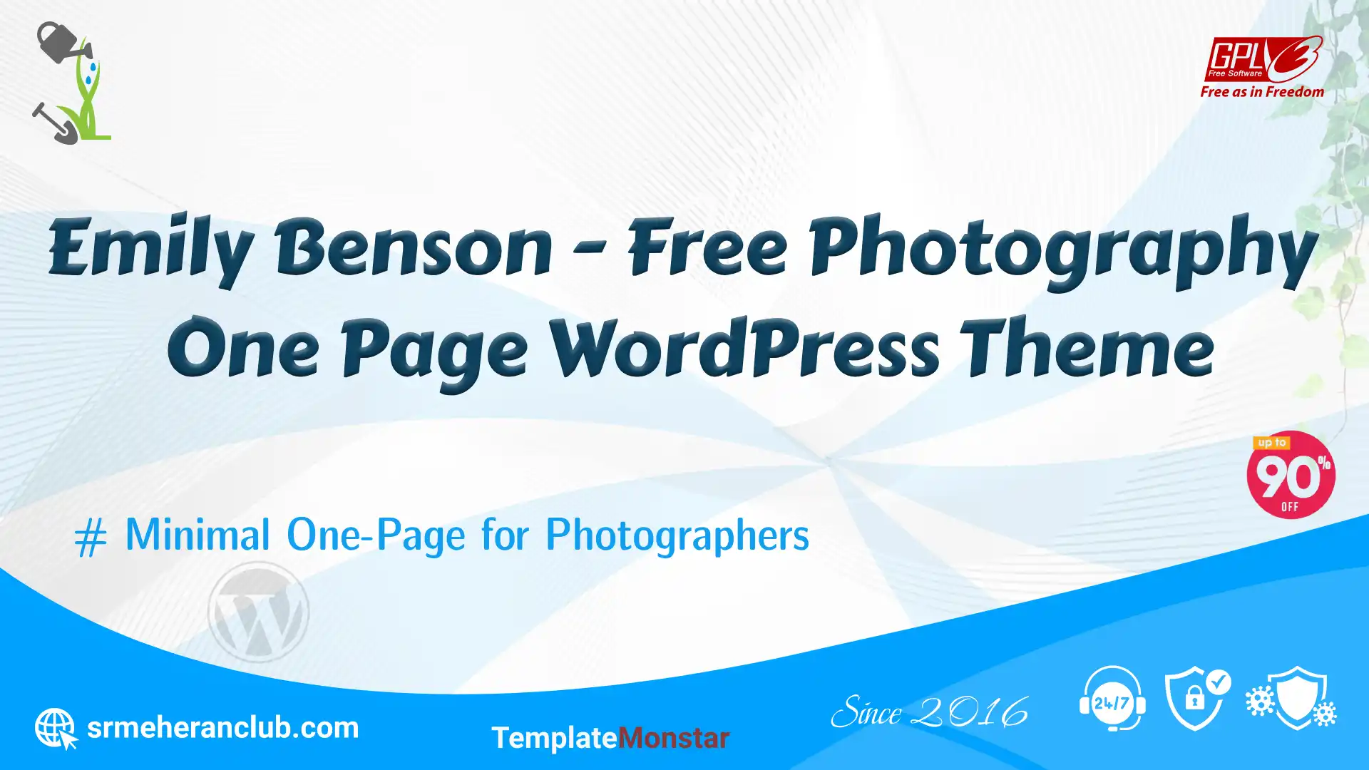 Emily Benson – Free Photography One Page WordPress Theme — Theme by Templatemonster