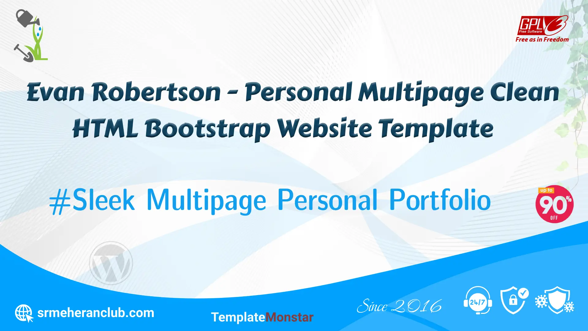 Evan Robertson – Personal Multipage Clean HTML Bootstrap Website Template — Template by Templatemonster