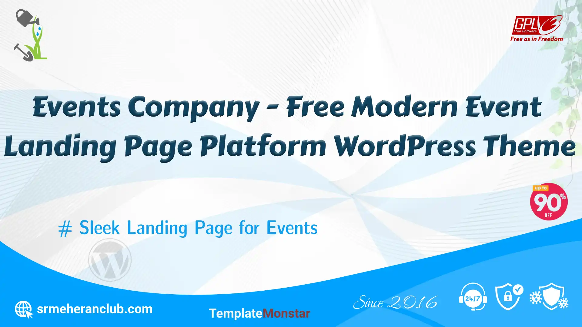 Events Company – Free Modern Event Landing Page Platform WordPress Theme — Theme by Templatemonster