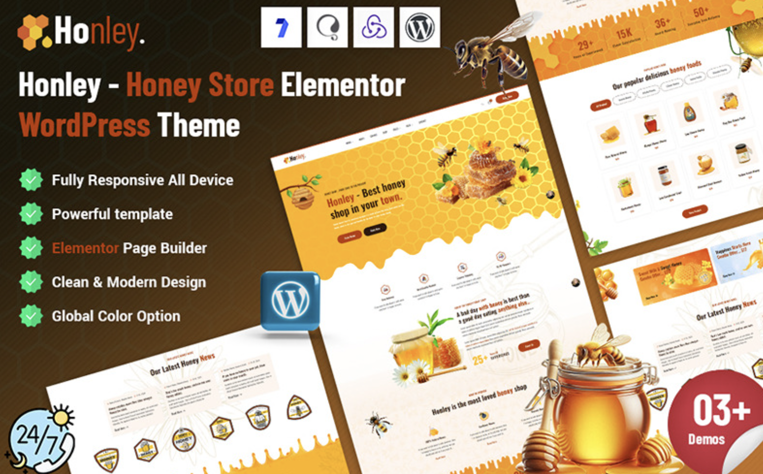 Honley - Honey Store Elementor WordPress Theme