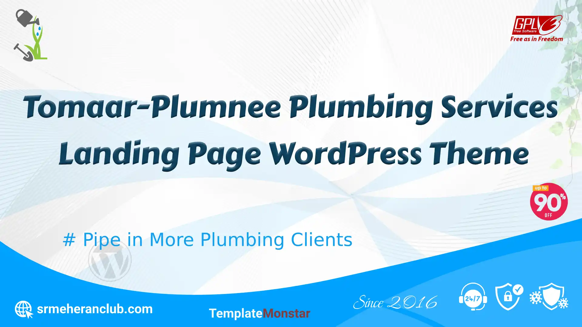 Tomaar-Plumnee Plumbing Services Landing Page WordPress Theme — Theme by Templatemonster