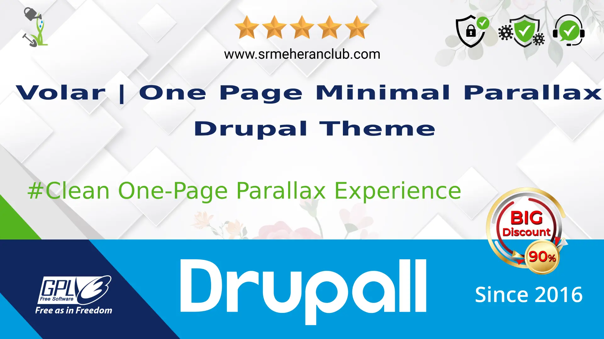 Volar | One Page Minimal Parallax Drupal Theme — Theme by Themeforest