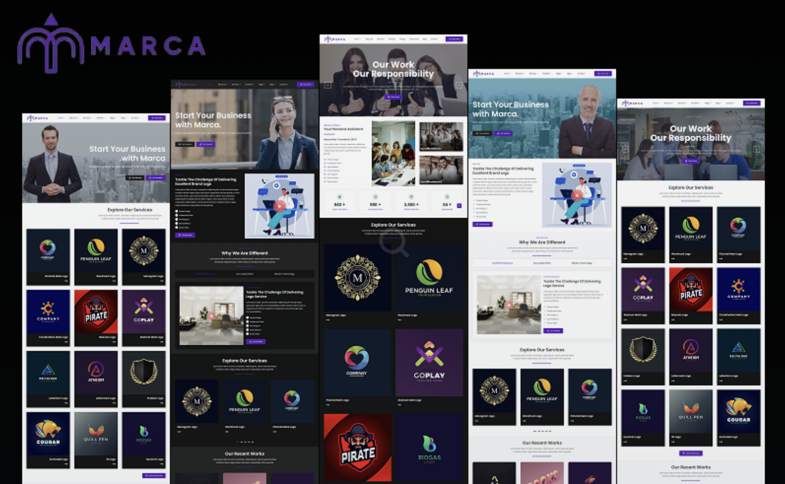 Marca - Logo Provider Company and Agency, Logo Maker and Editor Elementor WordPress Theme
