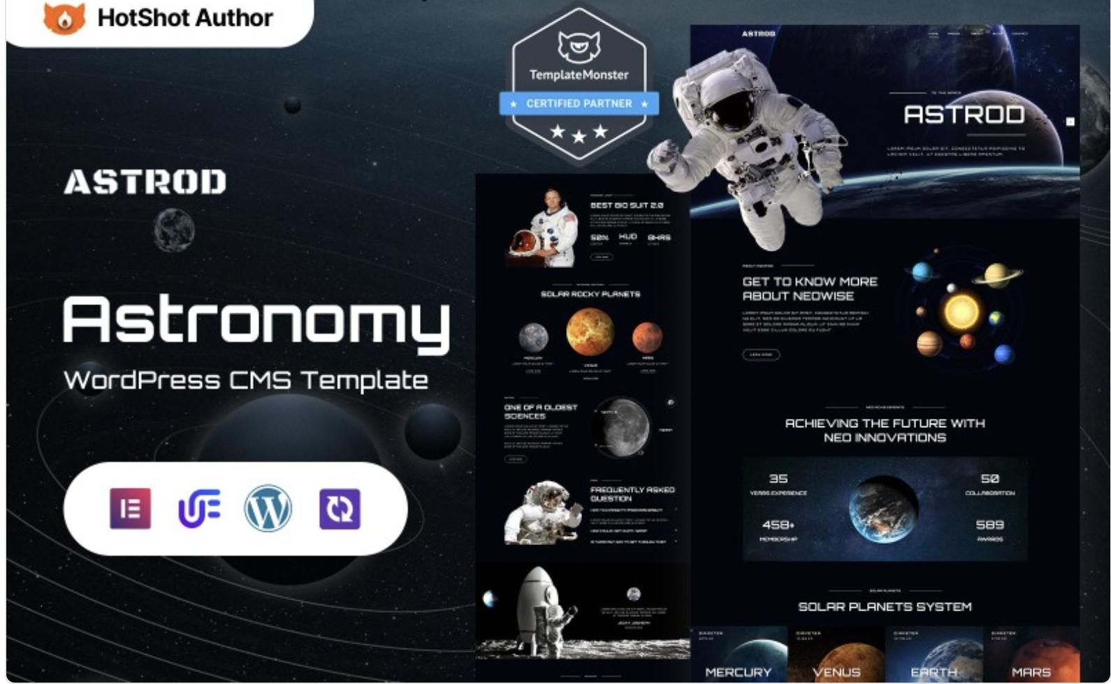 Astrod - Astronomy Wordpress Elementor Theme WordPress Theme