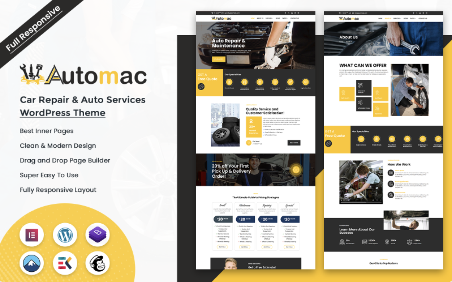 Automac - Car Repair & Auto Services WordPress Theme
