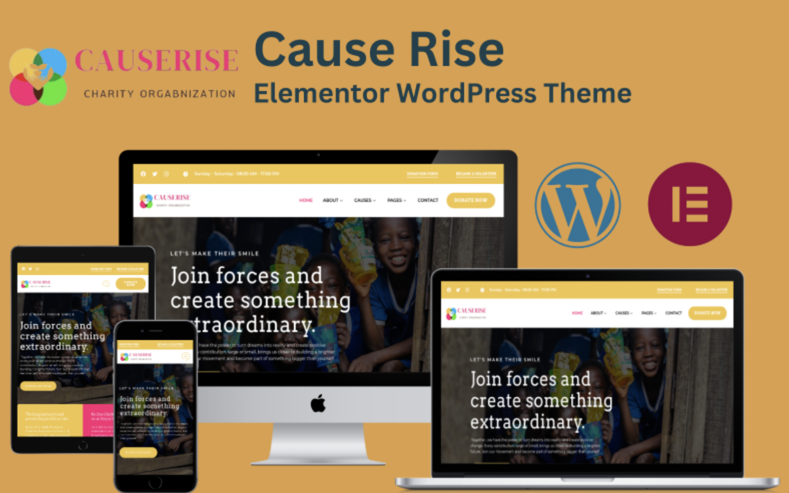 Cause Rise- Charity & Donation Elementor WordPress Theme