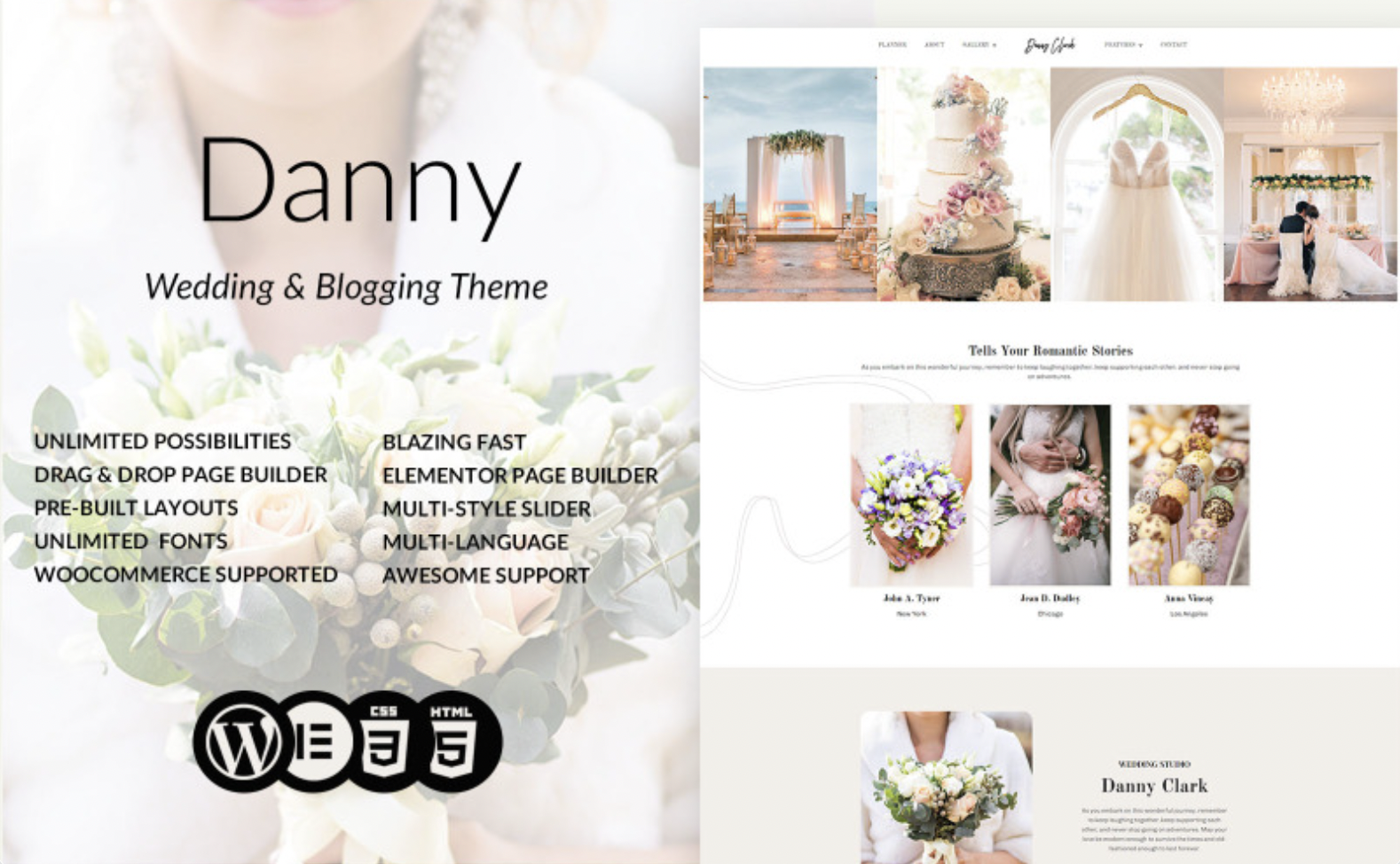 Danny - Wedding Photography & Studio Wordpress Theme WordPress Theme