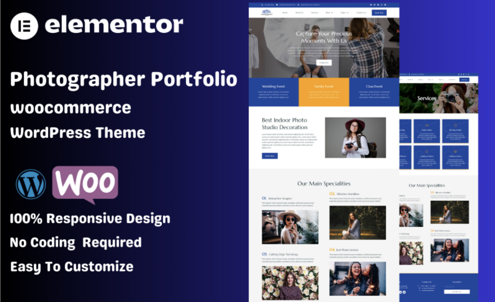 Photographer Portfolio WooCommerce WordPress Theme