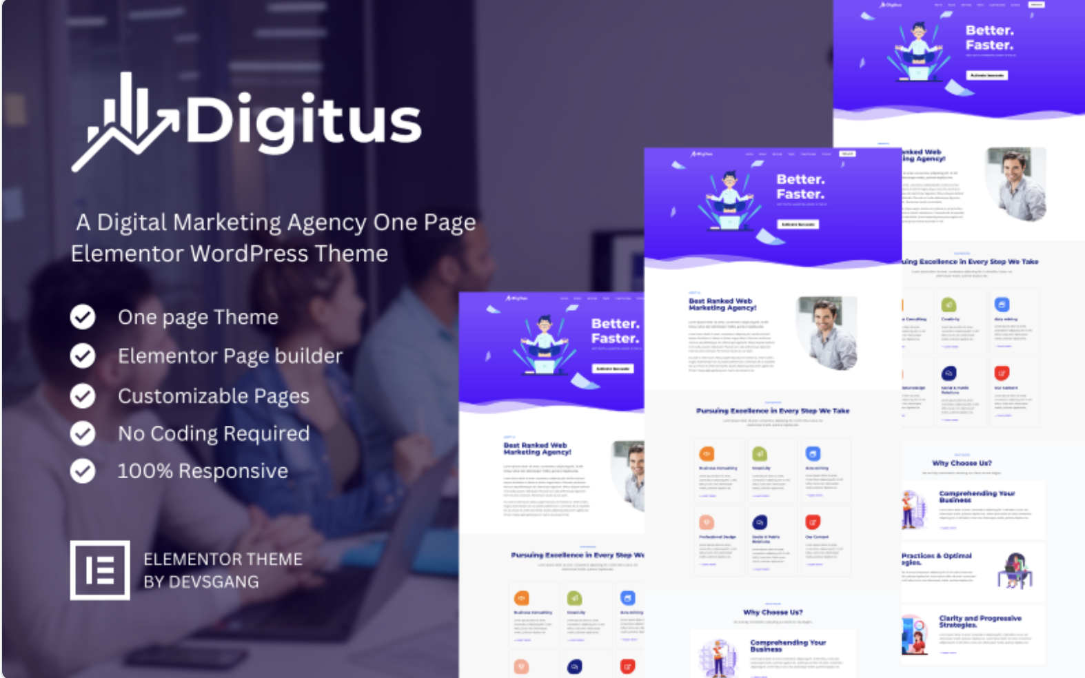Digitus - A Digital Marketing Agency Elementor Theme WordPress Theme