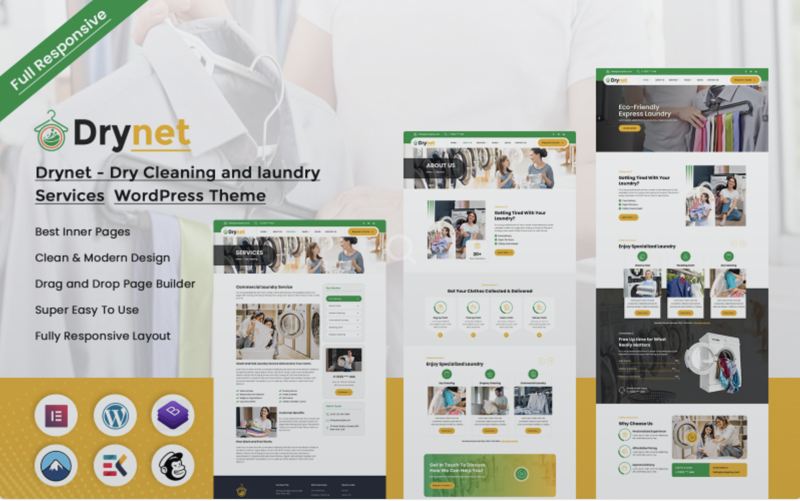 Drynet - Dry Cleaning and laundry Services WordPress Theme