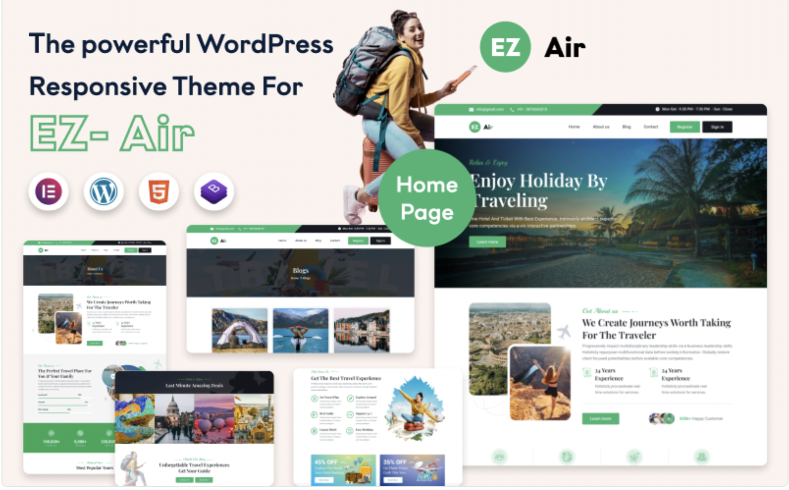 EZ Air: Elevate Your Travel Agency with this Airy and Responsive WordPress Theme