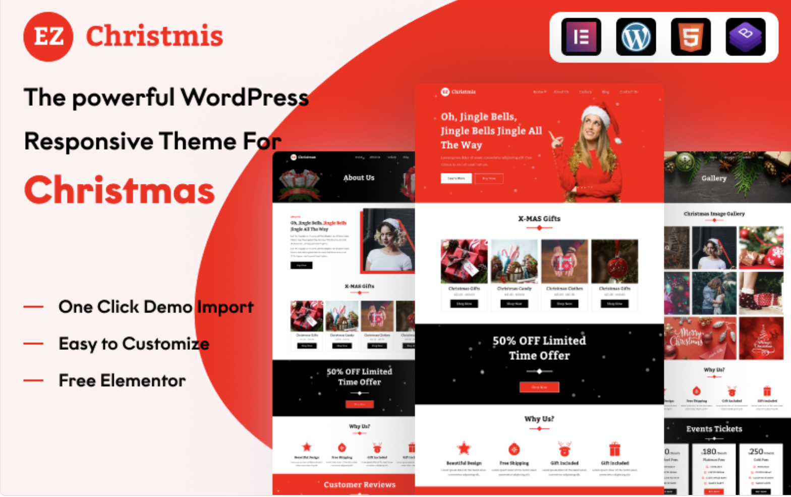 EZ Christmas: A Festive WordPress Theme for Simplifying Your Holiday Business with Elementor