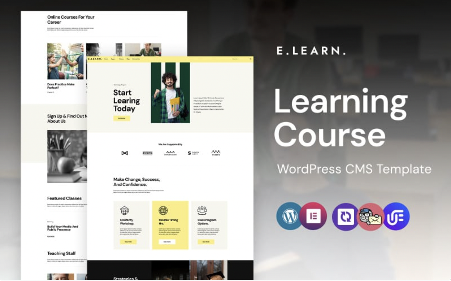 E-Learn - Online Learning Courses WordPress Elementor Theme WordPress Theme