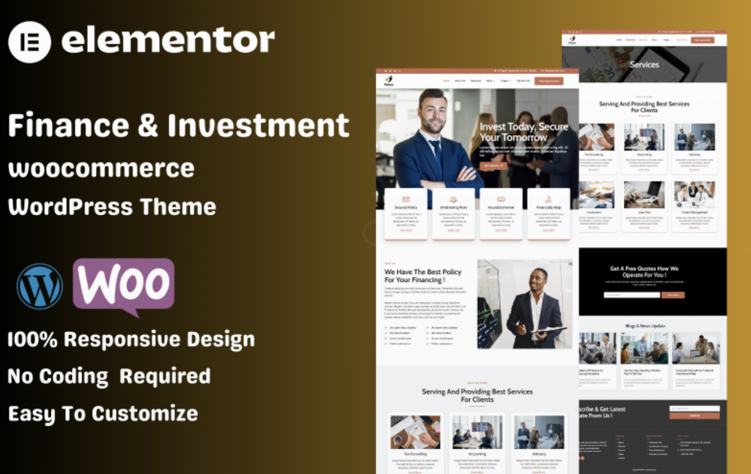 Finance and Investment WooCommerce Elementor WordPress Theme