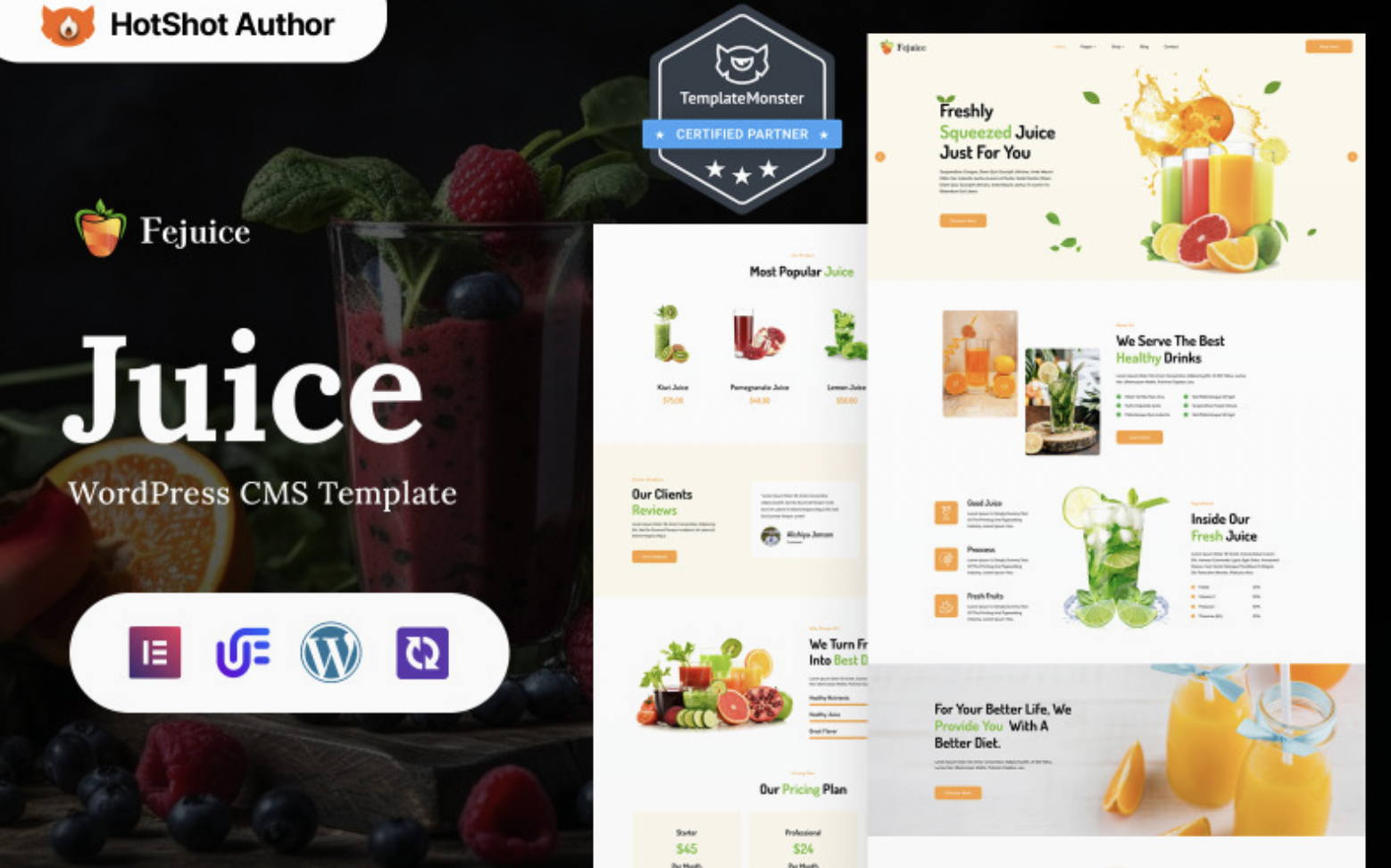 Fejuice - Fruit juice And liquid WordPress Elementor Theme WordPress Theme