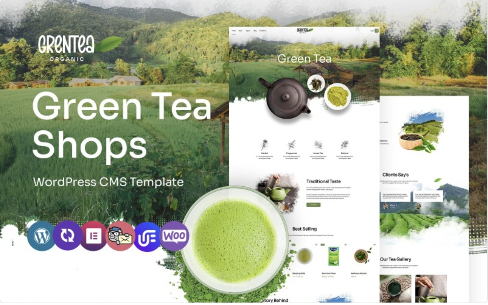 Grentea - Organic And healthy Tea Store Multipurpose WordPress Elementor Theme WordPress Theme