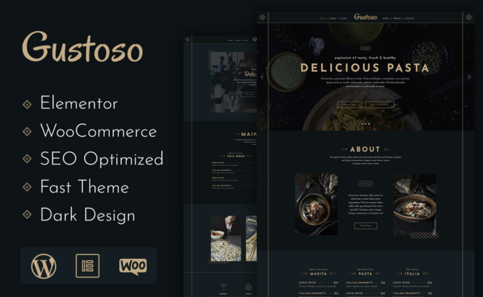 Gustoso Restauant WordPress Theme