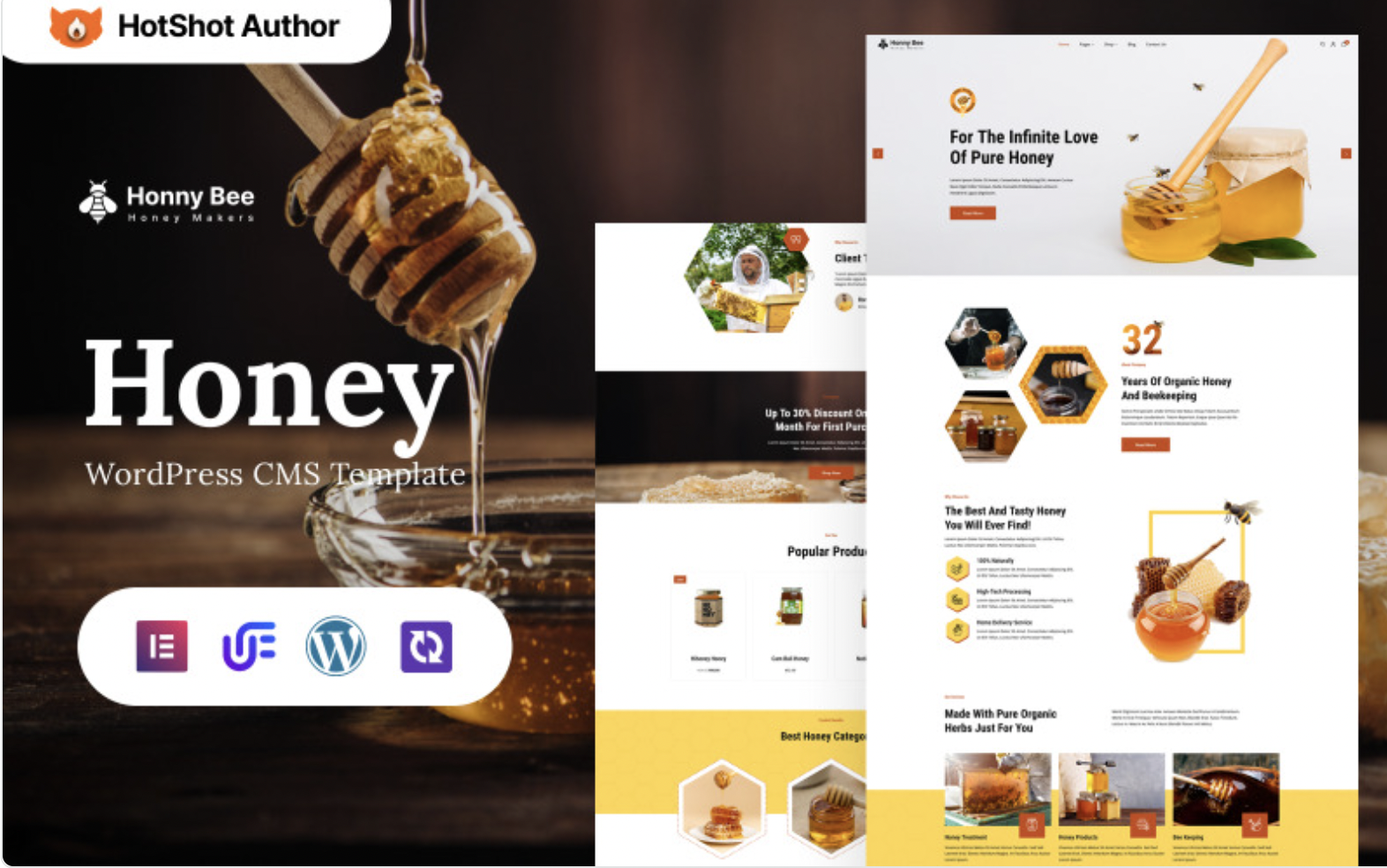 Honnybee - Honey Store And Honey Farm WordPress Elementor Theme WordPress Theme