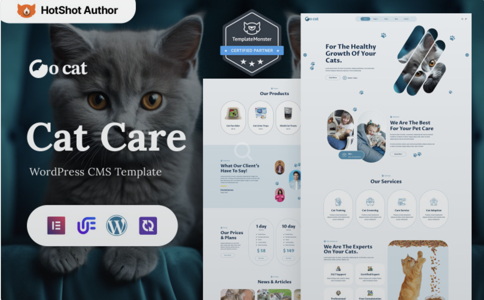 Go Cat - Pet Care And Grooming WordPress Elementor Theme WordPress Theme