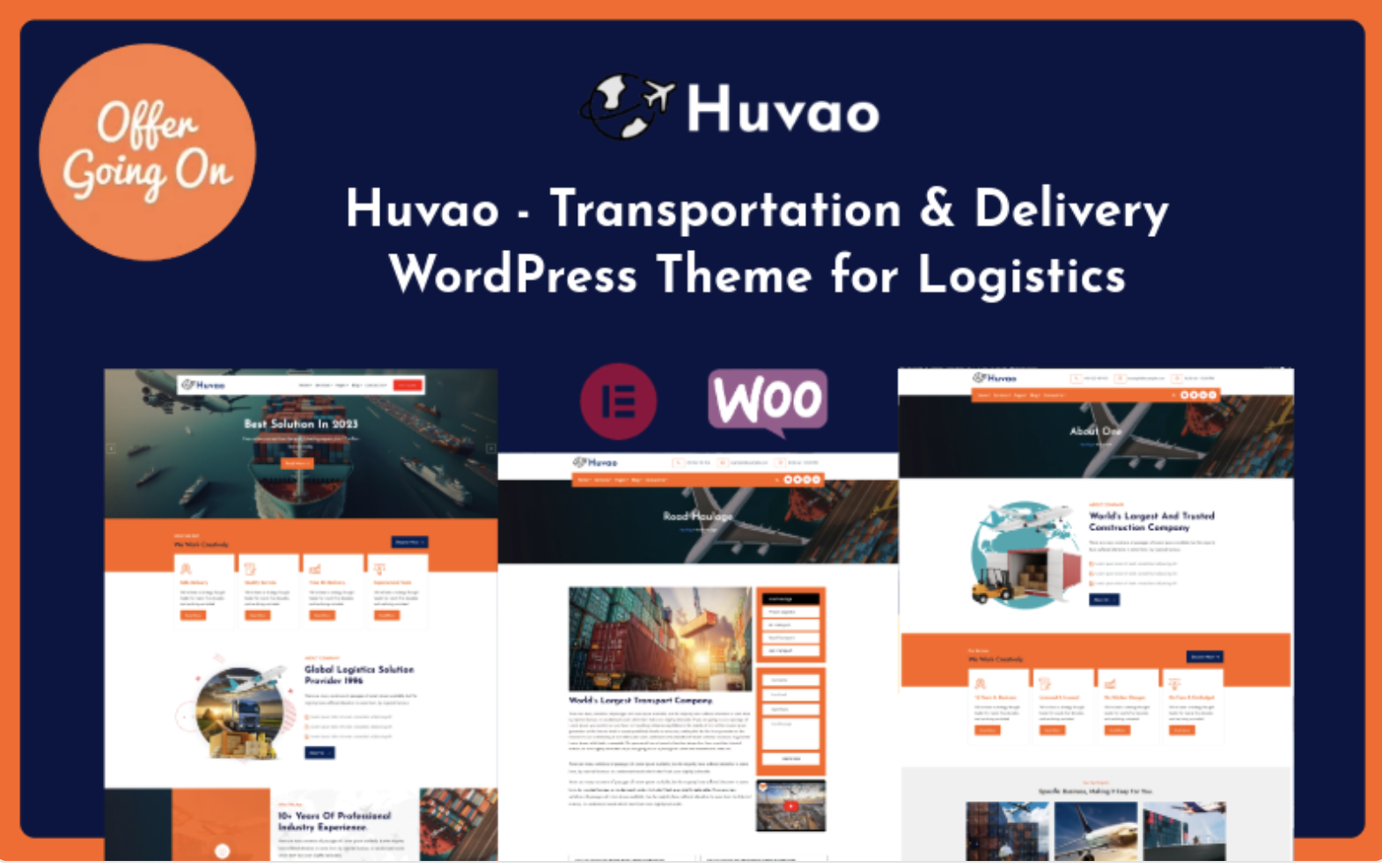Huvao - Transportation & Delivery WordPress Theme for Logistics