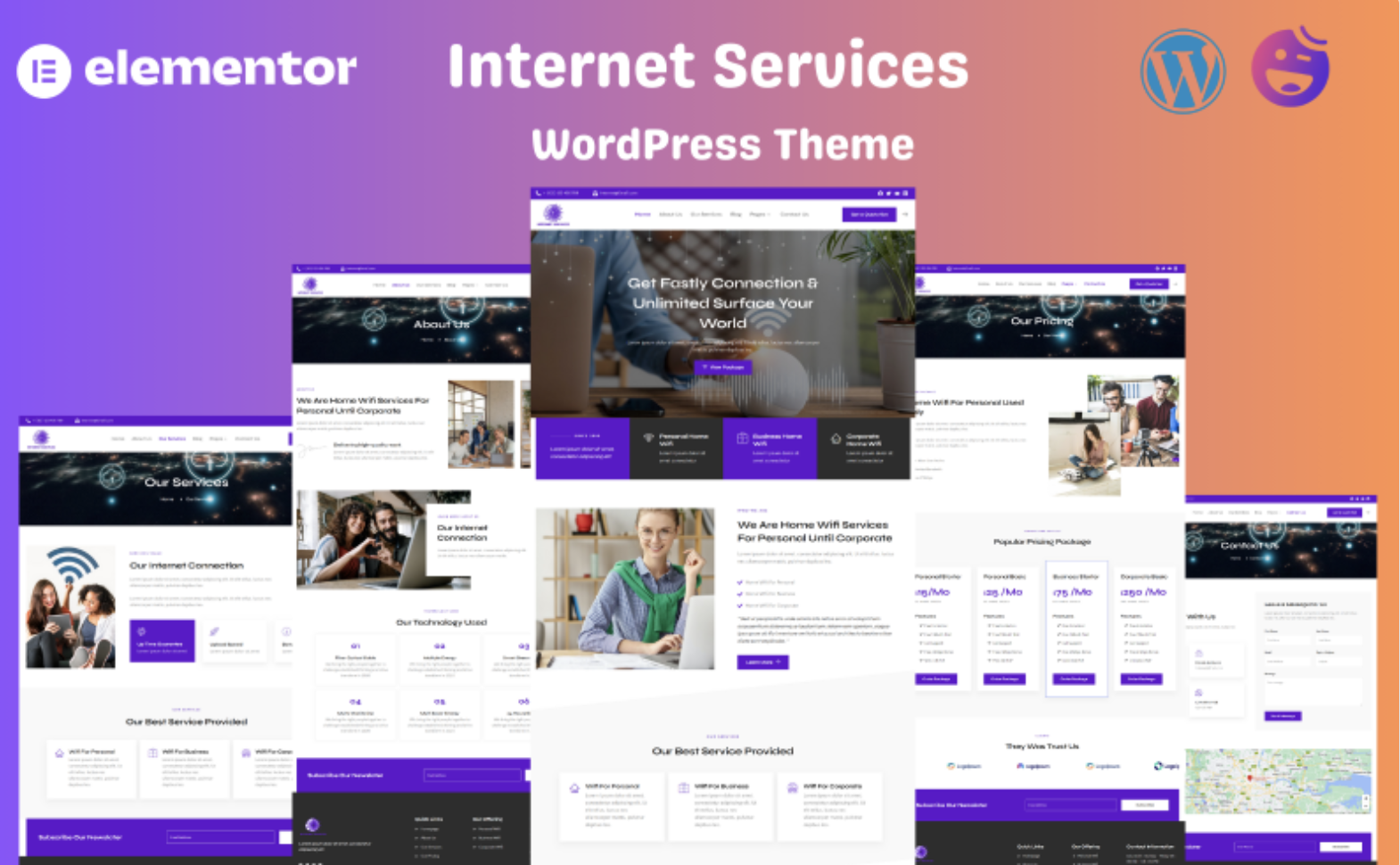 Internet Services Elementor WordPress Theme