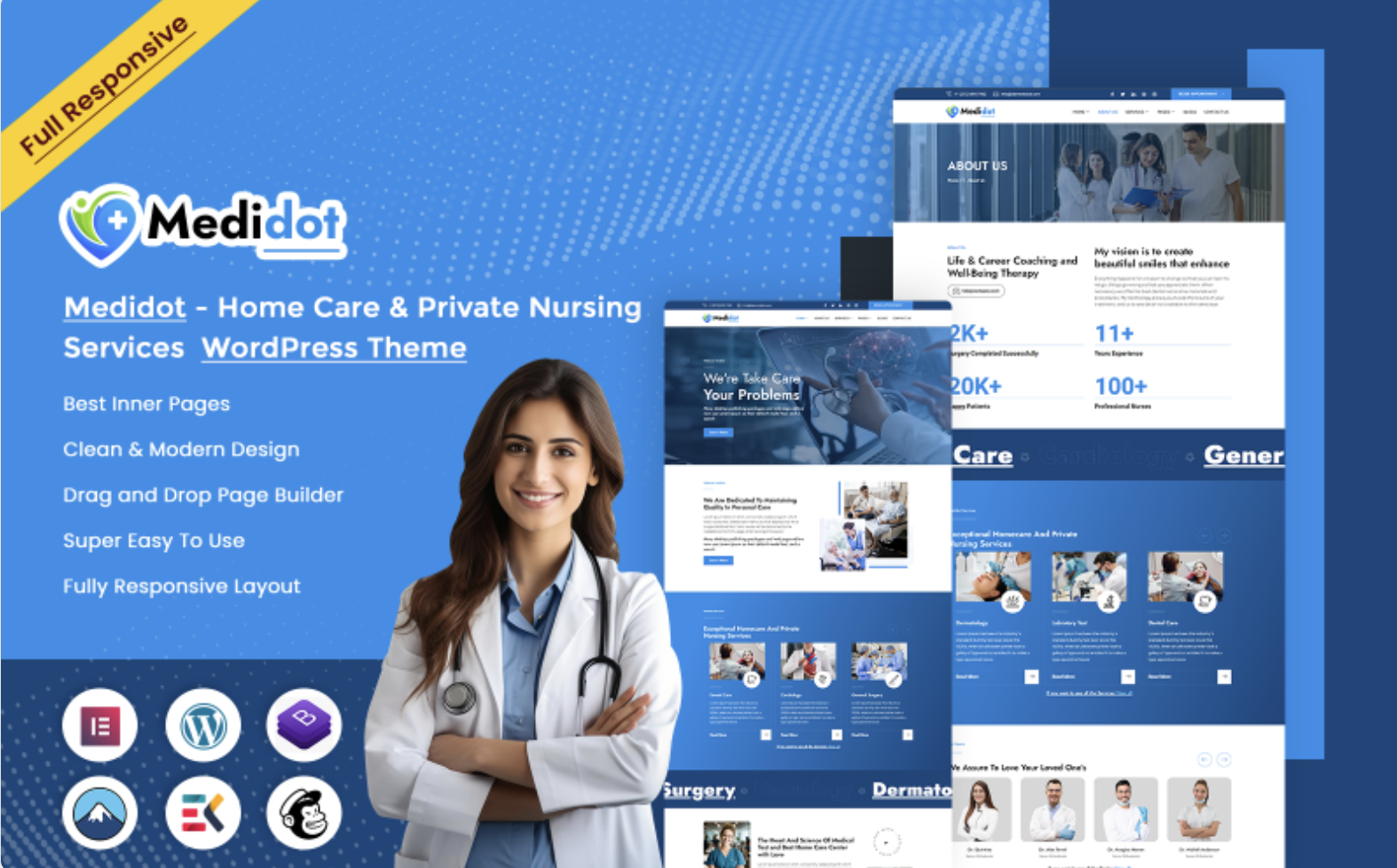 Medidot - Home Care & Private Nursing Services Wordpress Theme WordPress Theme