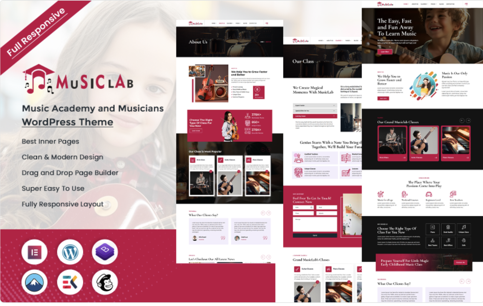Musiclab - Music Academy and Musicians WordPress Theme