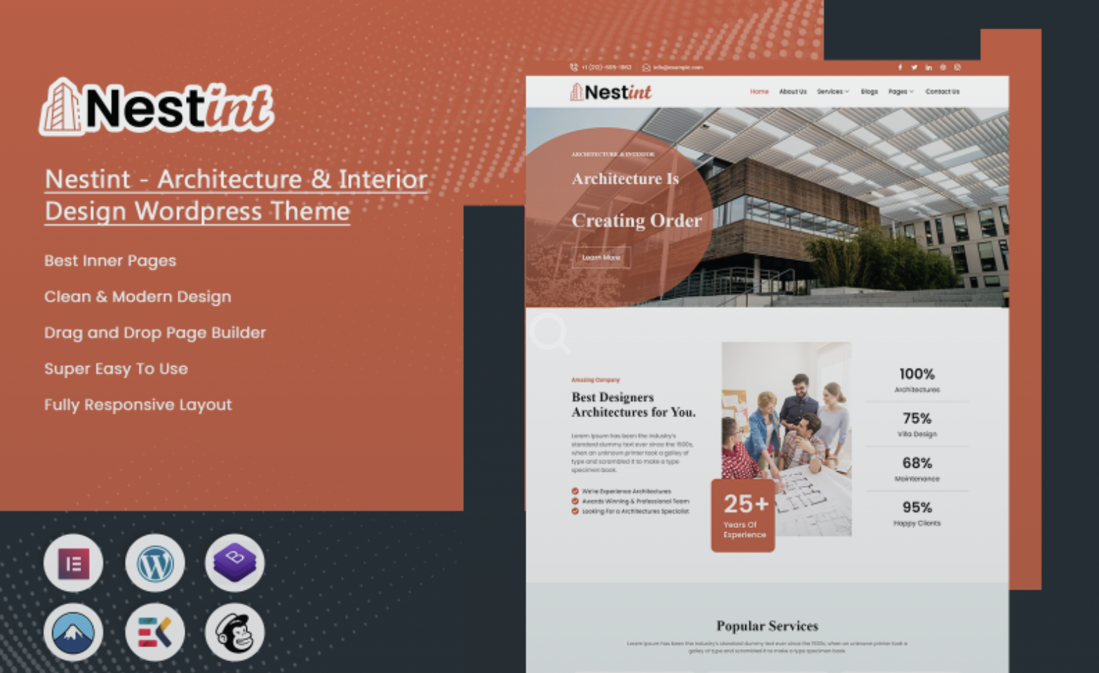Nestint - Architecture & Interior Design Wordpress Theme WordPress Theme
