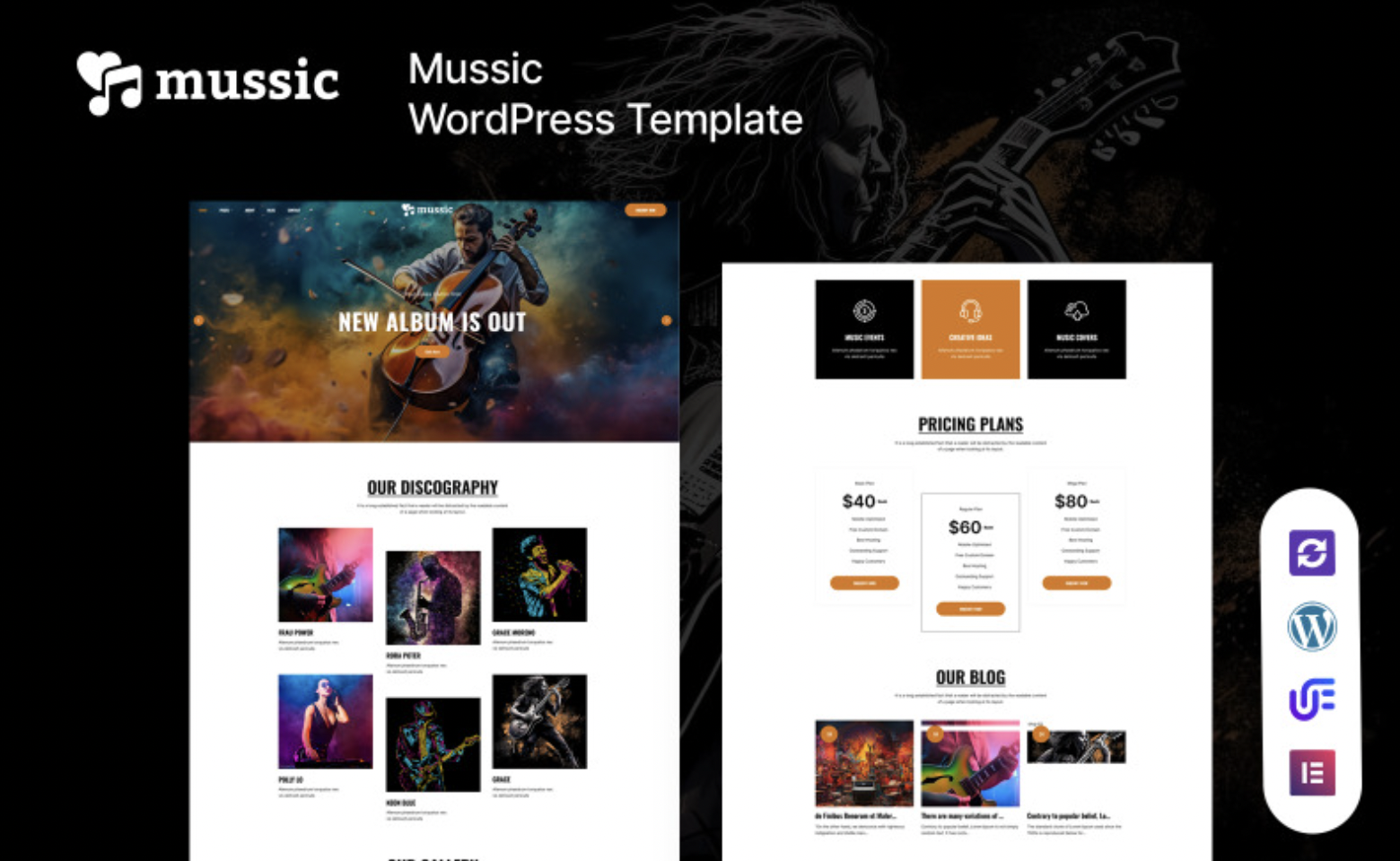 Mussic - Music WordPress Elementor Theme WordPress Theme