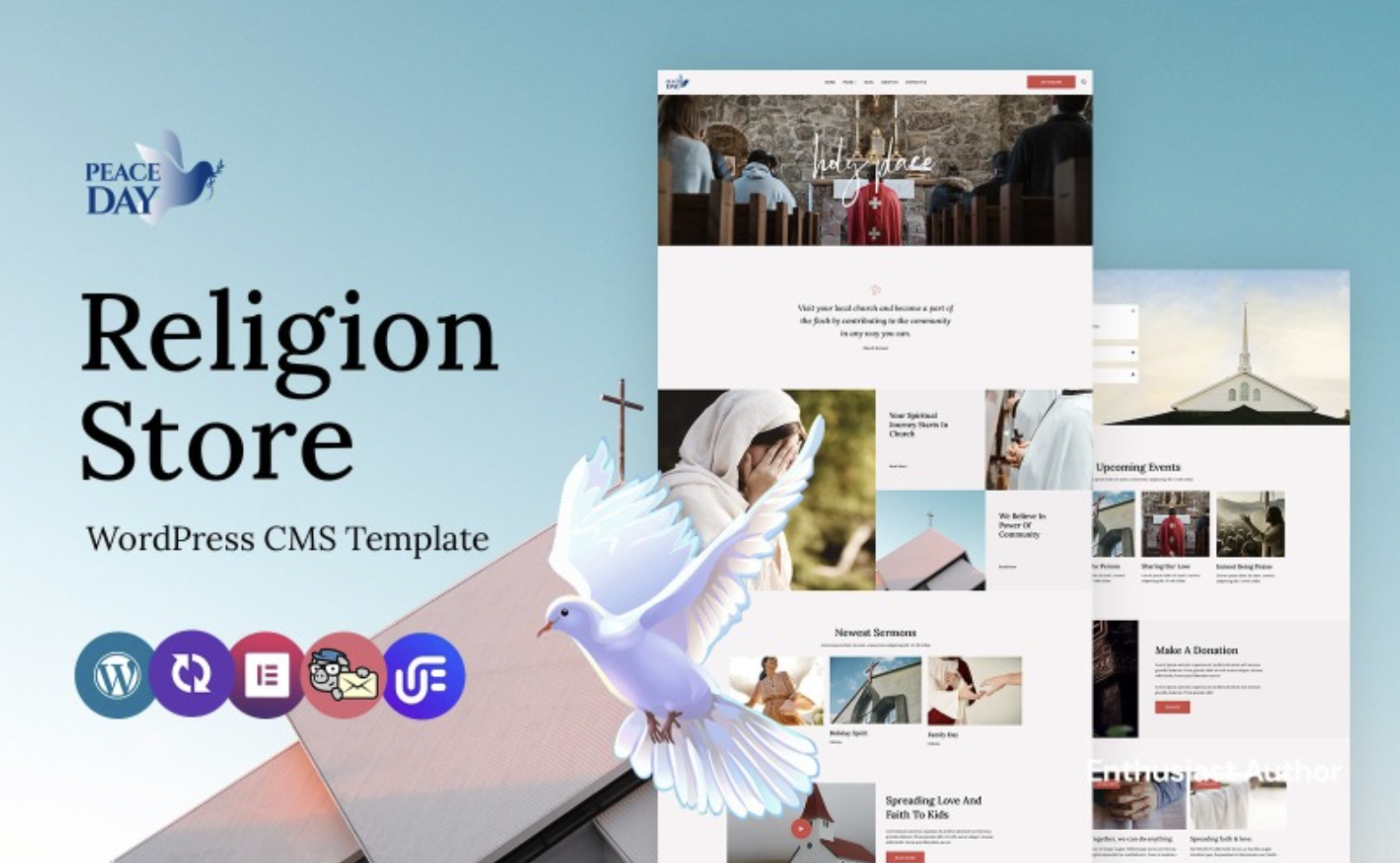 Peace Day - Religion and Buddhist Multipurpose WordPress Elementor Theme WordPress Theme
