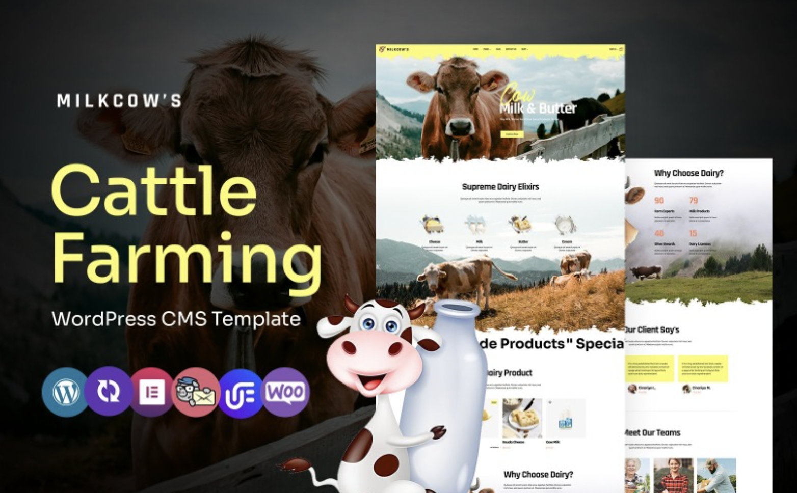 Milkcow - Cattle Farming And Milk Products Multipurpose WordPress Elementor Theme WordPress Theme