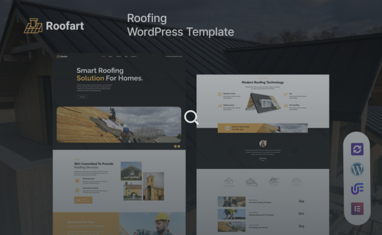 Roofart - Roofing Company Responsive WordPress Theme