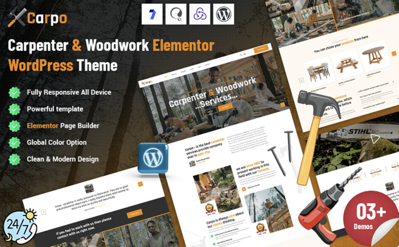 Carpo - Carpenter Elementor WordPress Theme