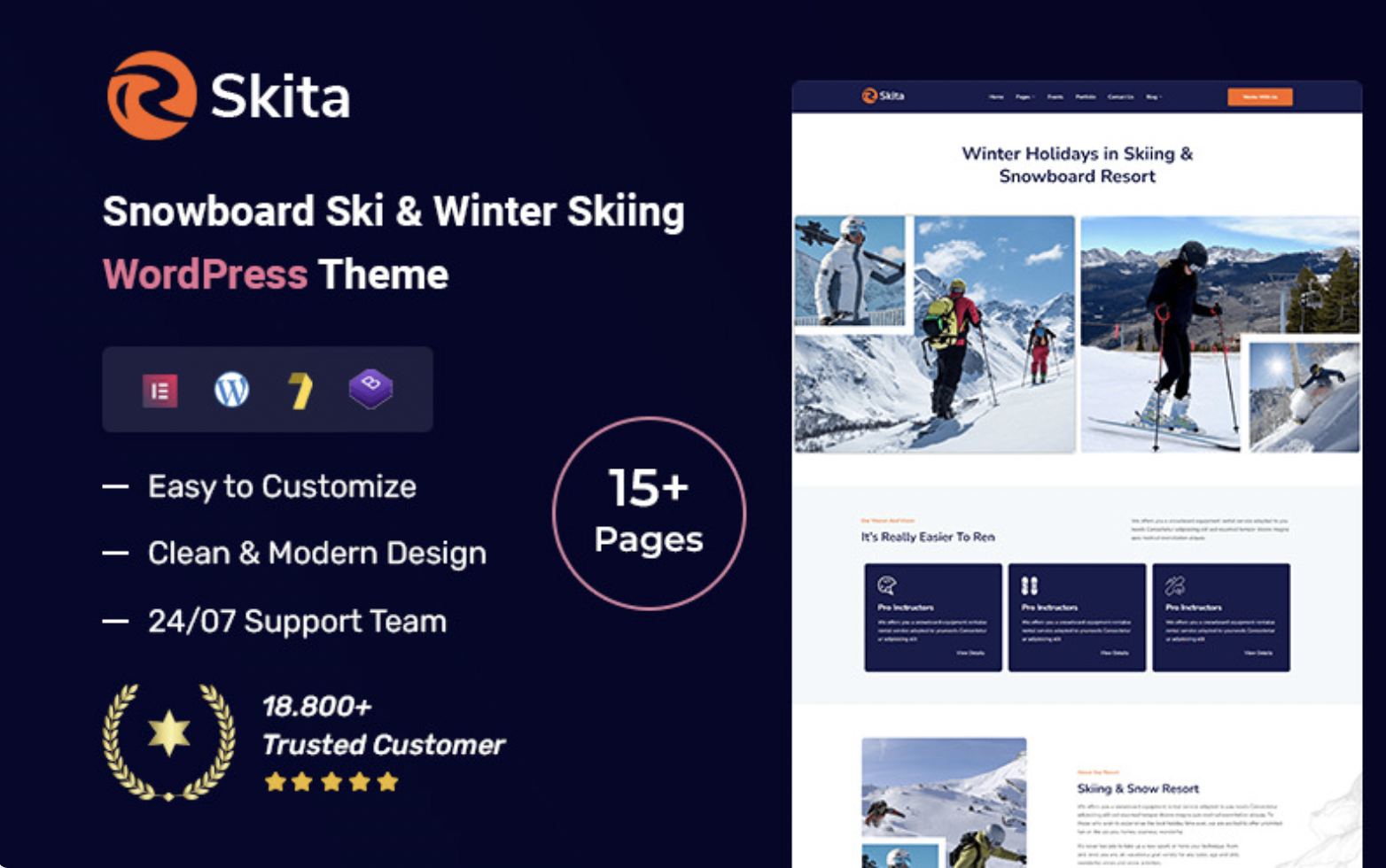 Skita – Snowboard Ski & Winter Skiing WordPress Theme