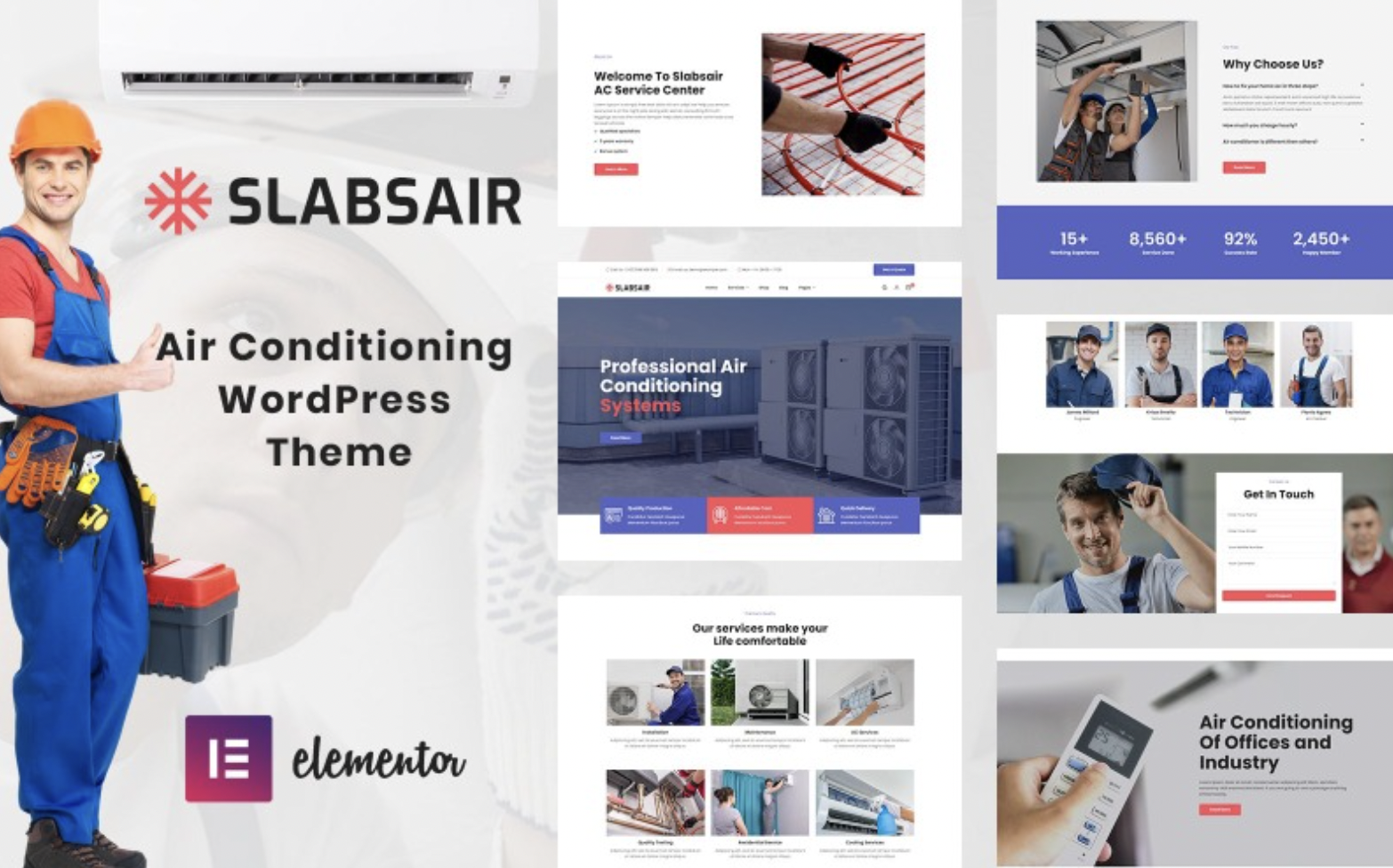 Slabsair - Air Conditioning & Heating WordPress Theme