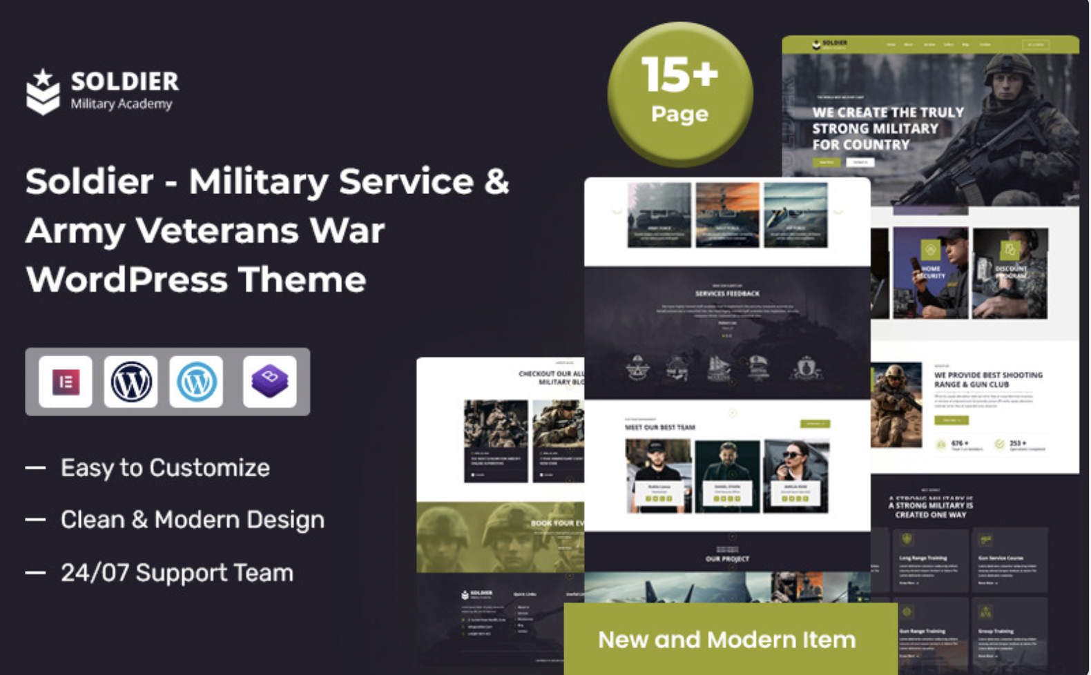 Soldier – Military Service & Army Veterans War WordPress Theme