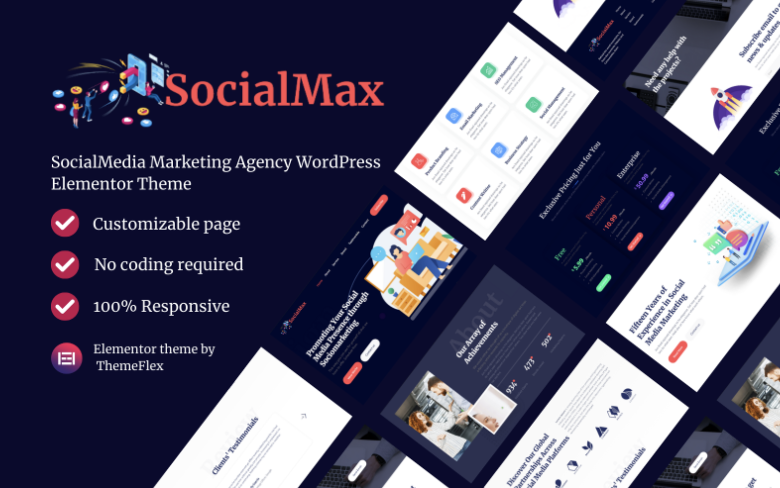 SocialMax - SocialMedia Marketing Agency WordPress Elementor theme WordPress Theme