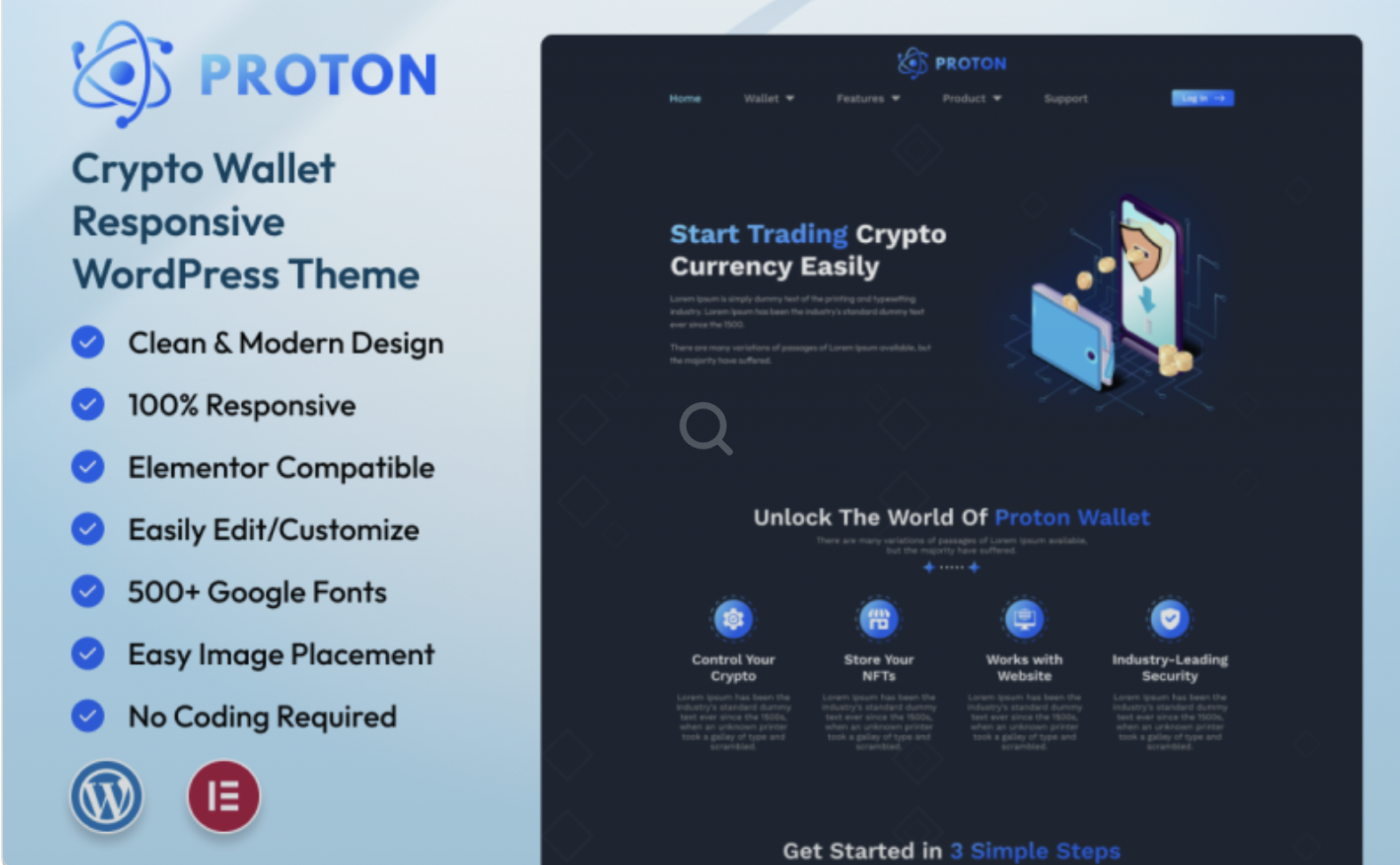 Crypto Wallet Responsive WordPress Theme