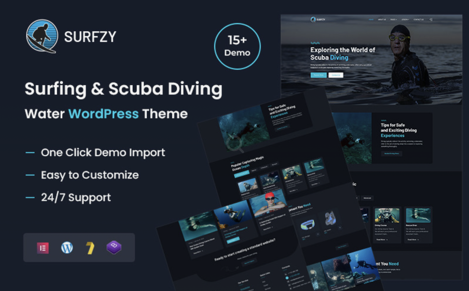 Surfzy – Surfing and Scuba Diving Water WordPress Theme