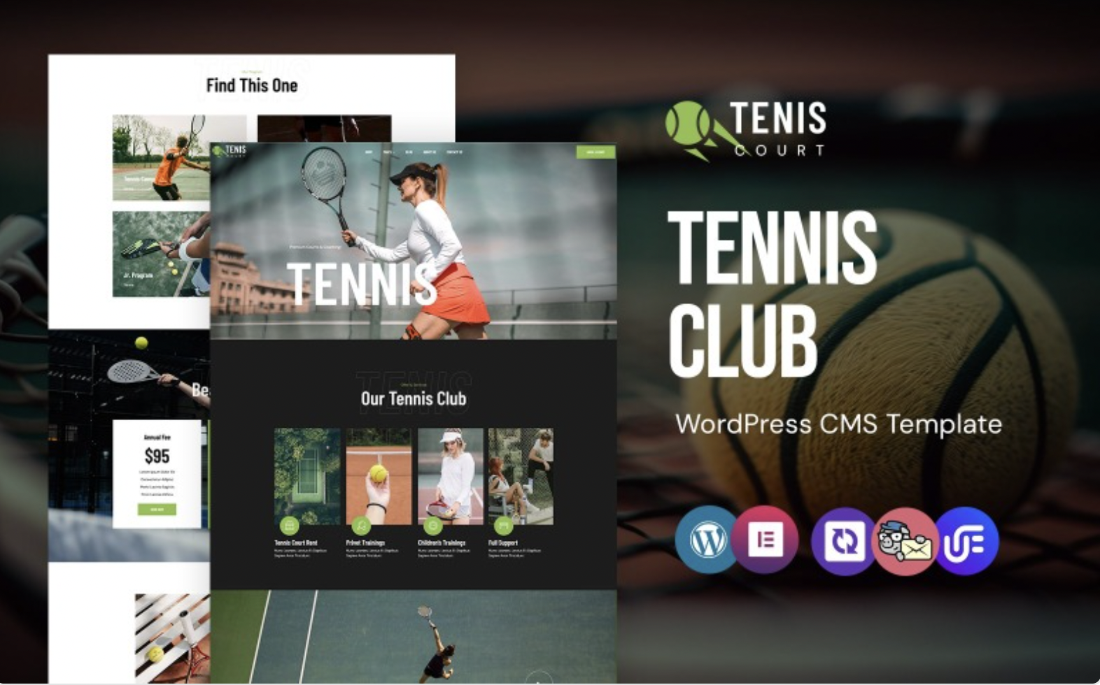Tenis - Badminton Club And Couch WordPress Elementor Theme WordPress Theme