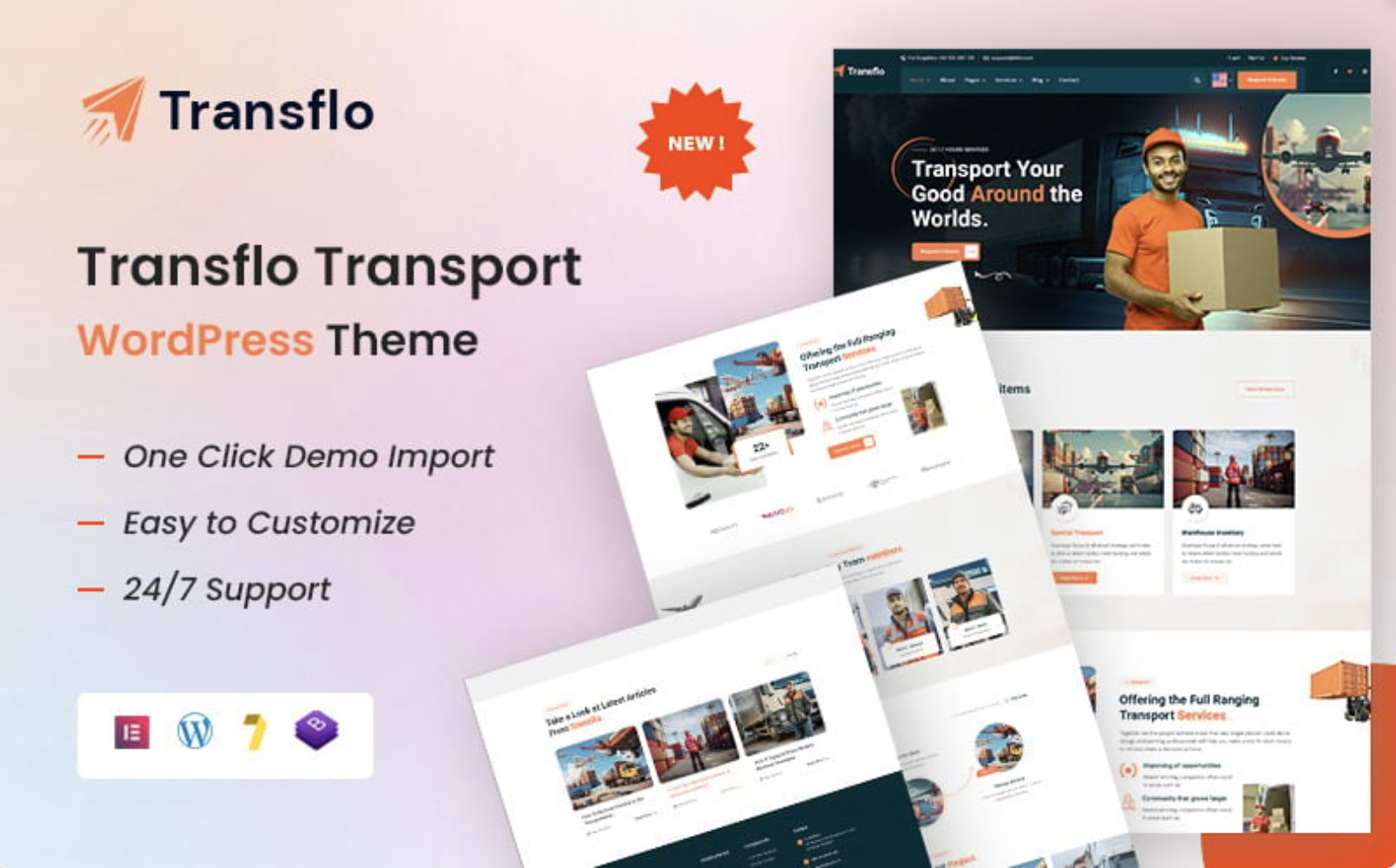 Transflo – Transportation, Logistics & Moving Company WordPress Theme
