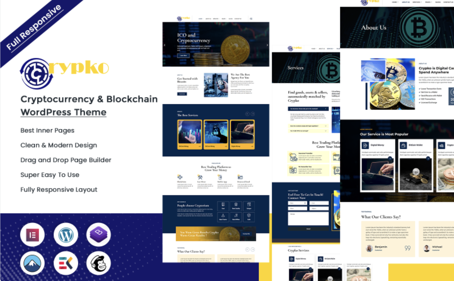 Crypko - Cryptocurrency & Blockchain WordPress Theme