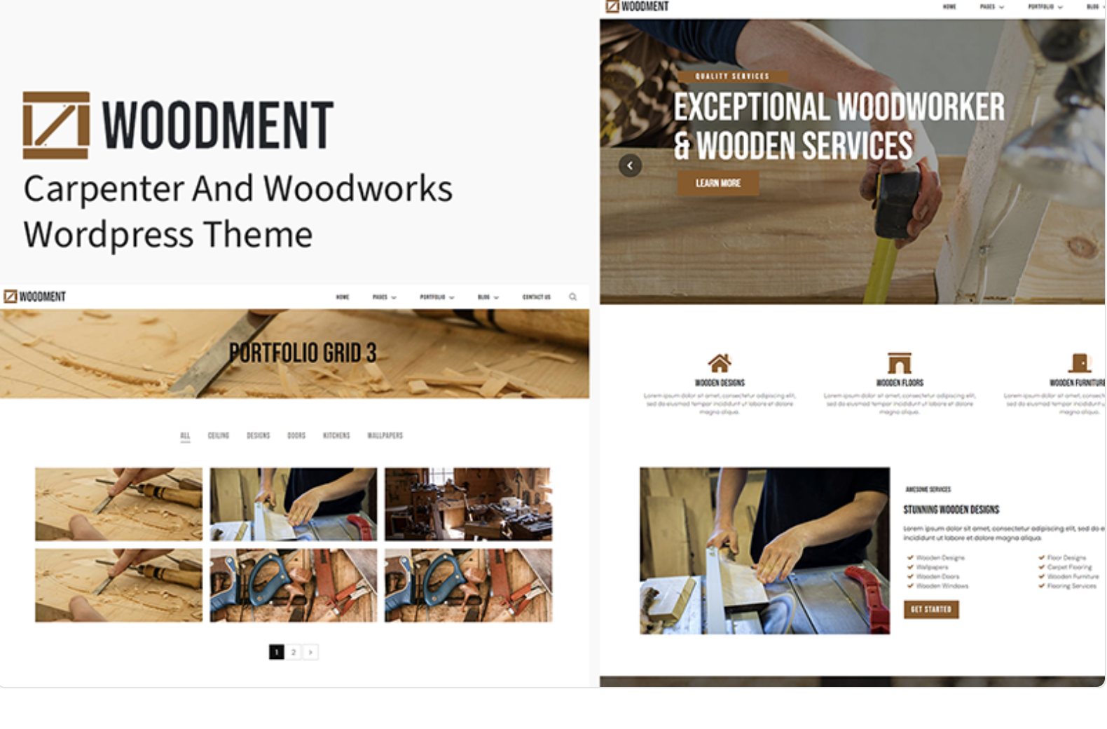 Woodment - Carpenter And Wood Manufacturing Wordpress Theme WordPress Theme