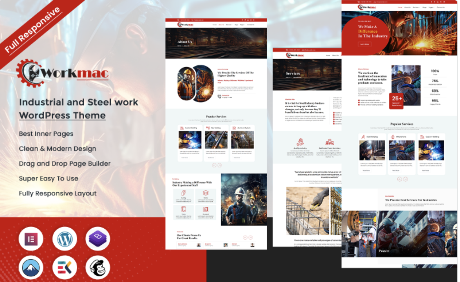 Workmac - Industrial and Steel work WordPress Theme