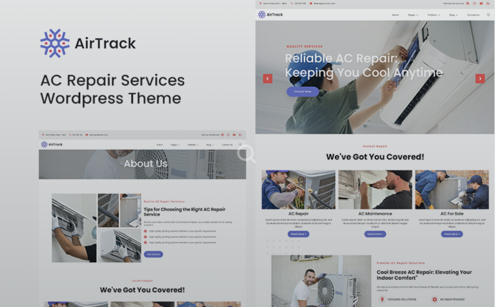 Airtrack - AC Repair Services Wordpress Theme WordPress Theme