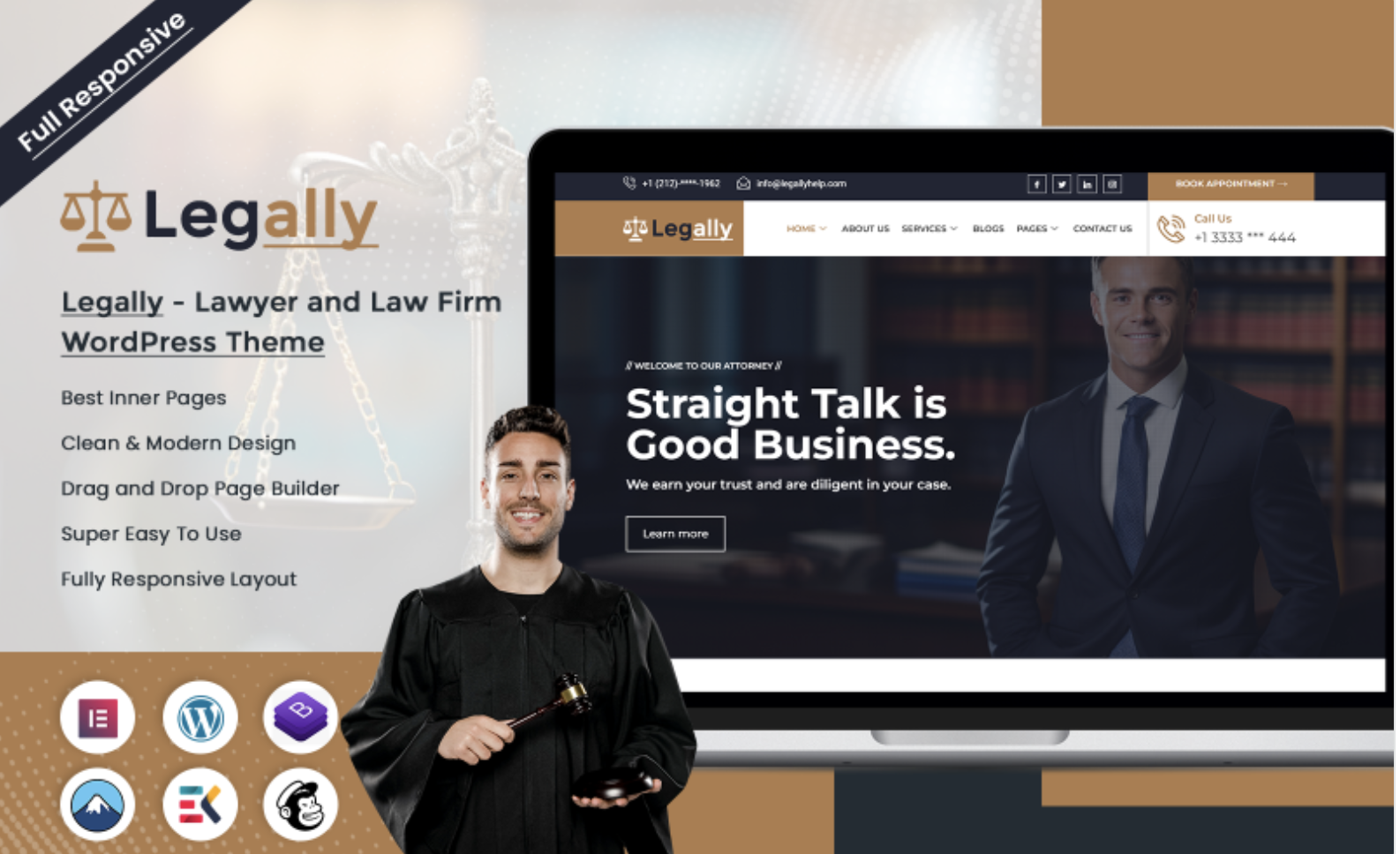 Legally - Lawyer and Law Firm Wordpress Theme WordPress Theme
